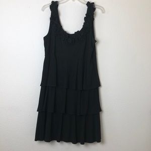 Black Ruffled Stretchy Dress by Tiana B.